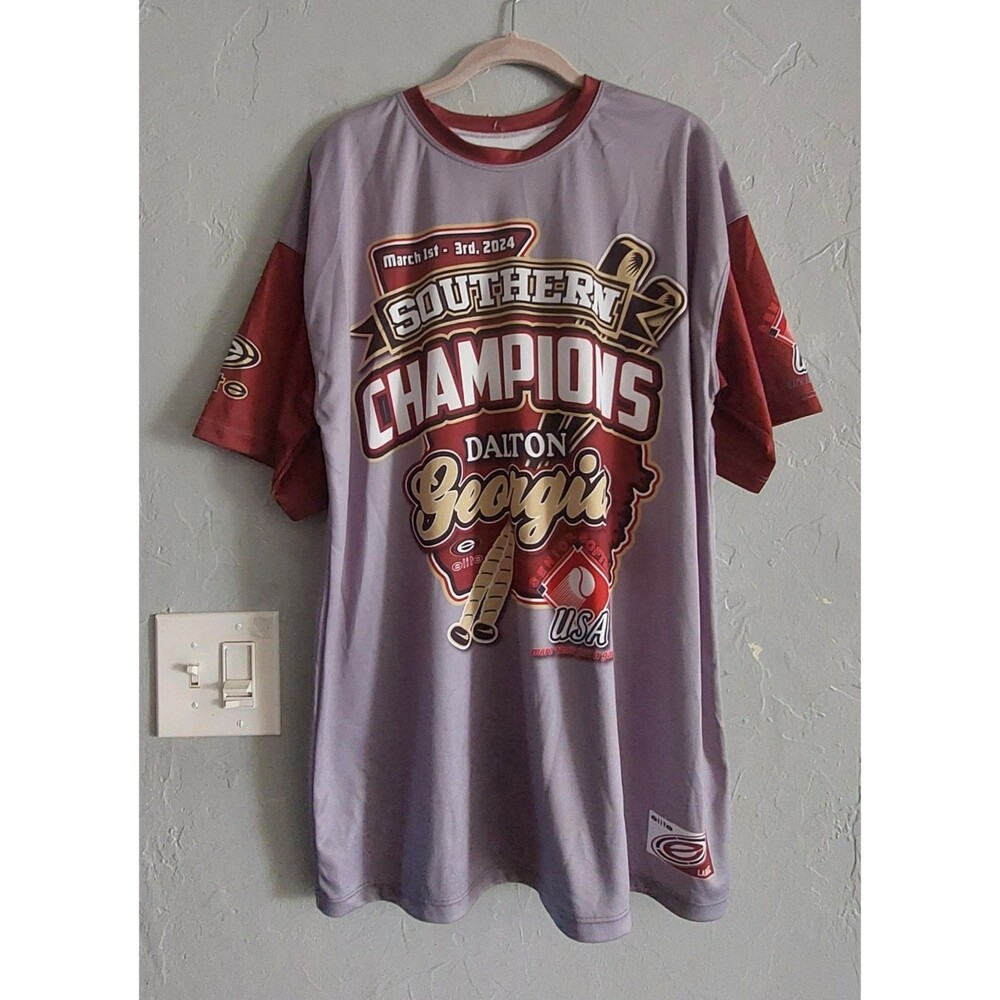 T Shirts Champions Southern 2024,softball Georgia, 22.5 Inch Of Armp To Armp.